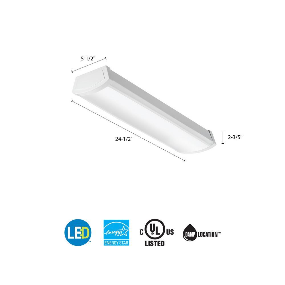 Contractor Select FMLWL Series 2 ft. Dimmable 4000K Cool White Integrated 3000 Lumen LED Low Profile LED Wraparound - Super Arbor