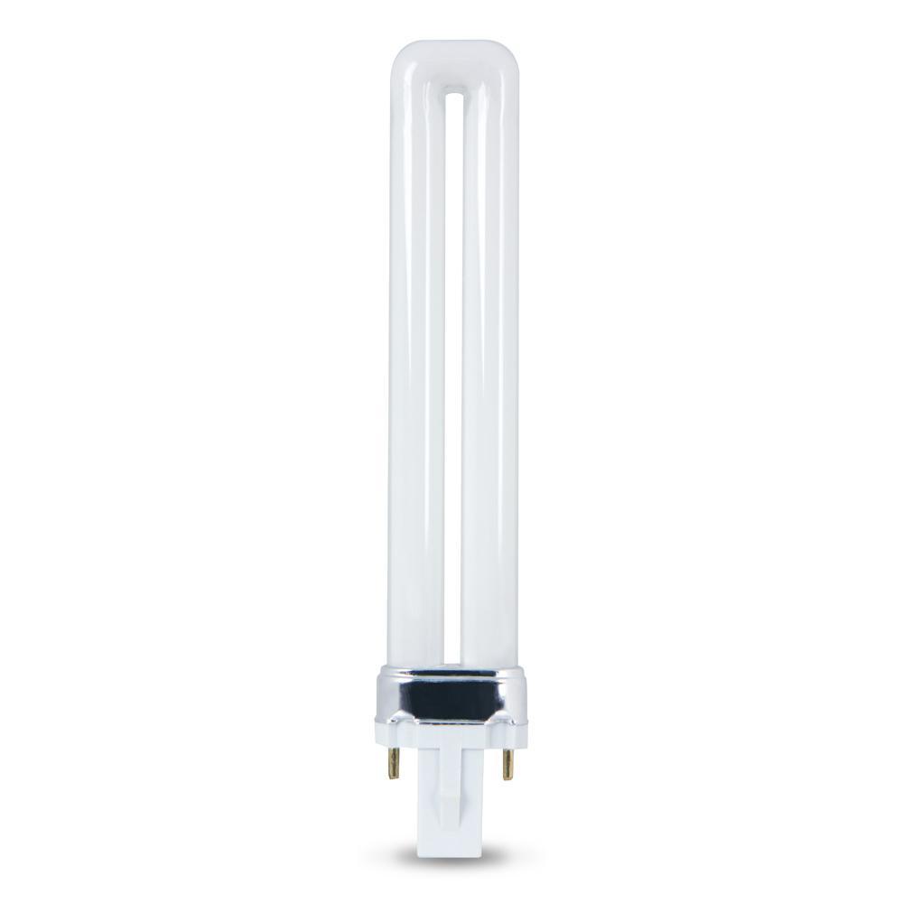 9W Equivalent PL CFLNI Twin Tube 2-Pin Plug-in G23 Base Compact Fluorescent CFL Light Bulb, Soft White 2700K (1-Bulb) - Super Arbor