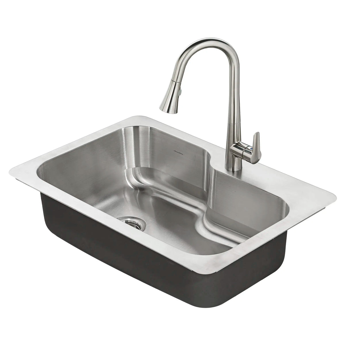 American Standard Raleigh 33-in x 22-in Stainless Steel Single-Bowl Dual-Mount Kitchen Sink All-in-One Kit with 1-Hole Faucet