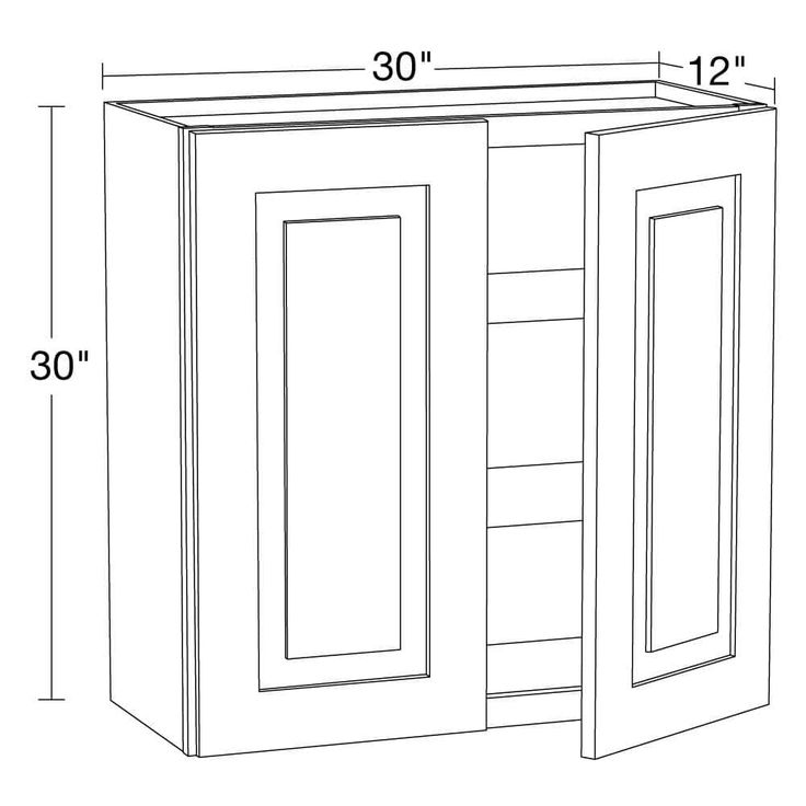 Home Decorators Collection Grayson 30 in. W x 12 in. D x 30 in. H Assembled Plywood Wall Kitchen Cabinet in Pearl Gray with Soft Close