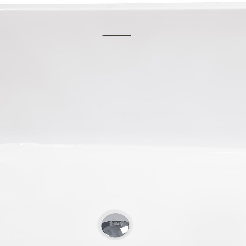 67 in. Matte Black Fiberglass Non-Whirlpool Bathtub with Tub Filler Combo - Modern Flat Bottom Stand Alone Tub - Super Arbor