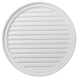 30 in. x 30 in. Round Primed Polyurethane Paintable Gable Louver Vent - Super Arbor