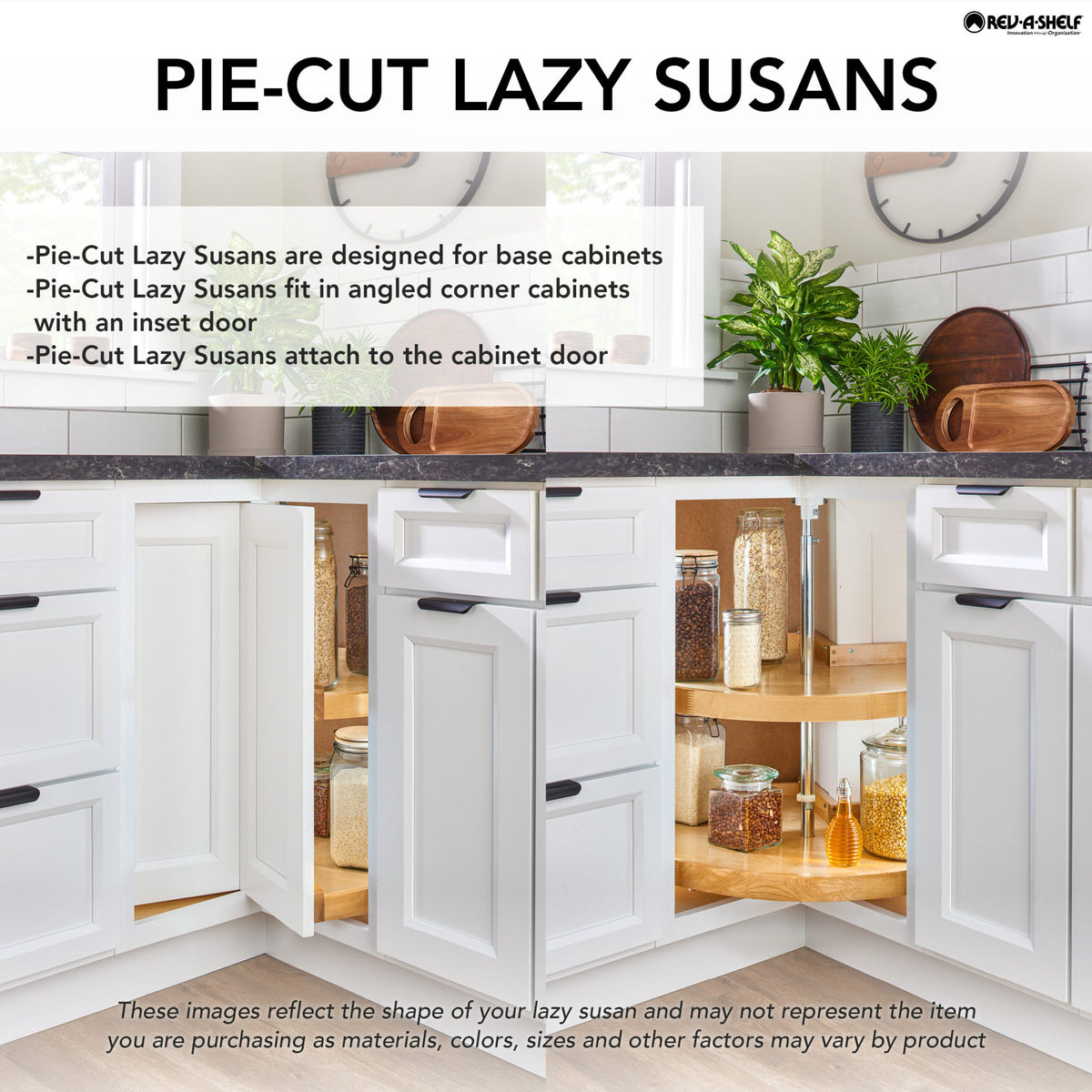 Rev-A-Shelf 2-Tier Polymer Pie-Cut Cabinet Lazy Susan, 28" Diameter