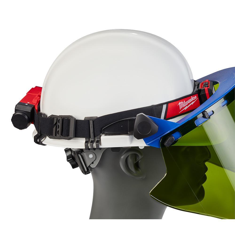 600 Lumens LED USB Rechargeable Low-Profile Hard Hat Headlamp w/BOLT White Type 1 Class C Full Brim Vented Hard Hat - Super Arbor