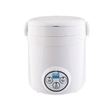 3-Cup White Mini Rice Cooker with Non-Stick Cooking Pot