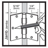 3-1/2 in. x 5/8 in. Radius Satin Nickel Smooth Action Door Hinge
