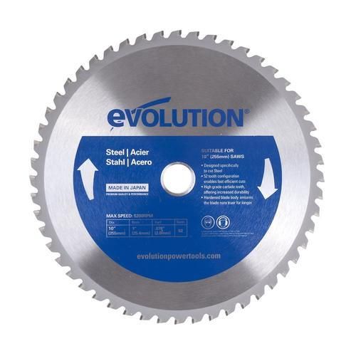 Evolution 10-in 52-Tooth Tungsten Carbide-Tipped Steel Chop Saw Blade