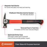 Crescent 20 oz. Fiberglass General Purpose Hammer