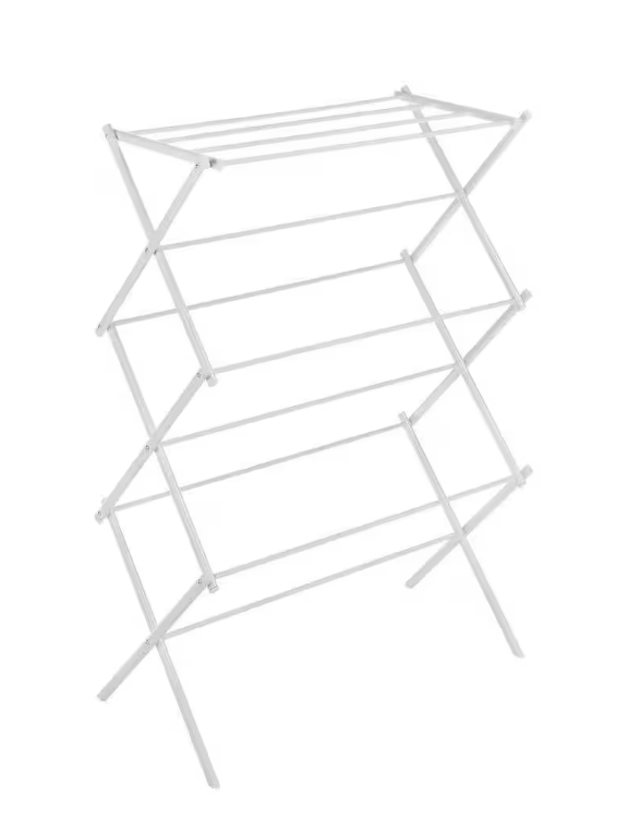 White Wire Collection 29.5 in. x 41.75 in. Folding Drying Rack
