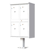1590 Valiant Postal Gray 4-Compartment Parcel Lockers Pedestal Mount Mailbox - Super Arbor