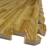 Interlocking Wood Effect Mats Eva Soft Foam Exercise Floor Gym Office Mat Puzzle