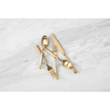 5-Piece SS Titan PVD Lucca Faceted Brushed Gold Place Setting (Service for 1)
