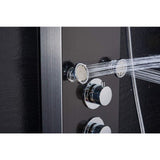 53 in. 10-Jet Shower Panel System in Brushed Black with LED Rainfall Waterfall Shower Head Handshower and Tub Spout