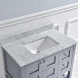 Sudbury 37 in. W x 22 in. D Single Basin Carrara Marble Vanity Top in Carrara White with White Vitreous China Basin - Super Arbor