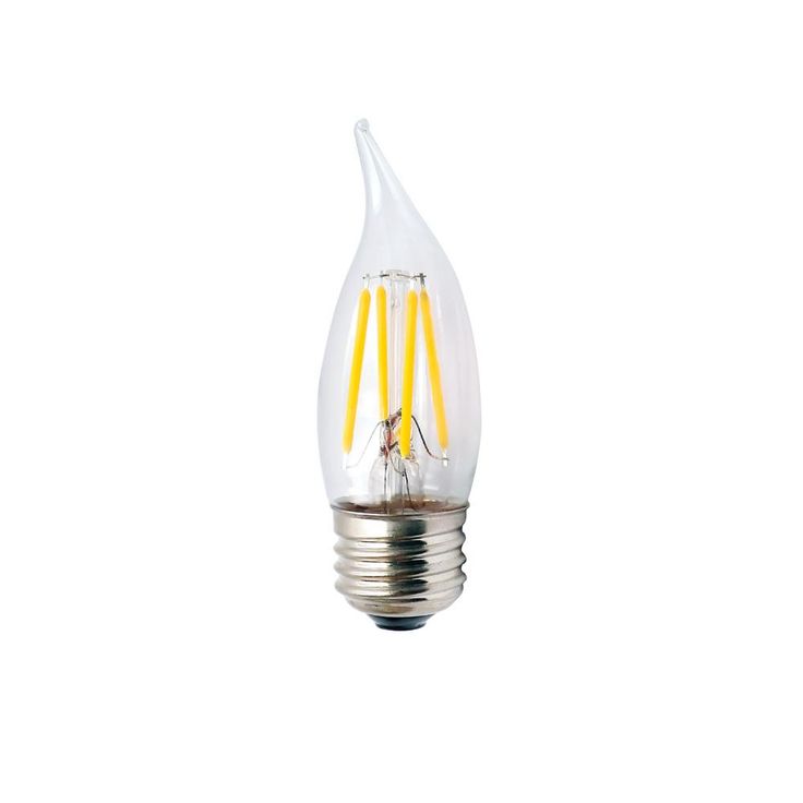 Halco Lighting Technologies 60-Watt Equivalent 5.5-Watt CA10 Dimmable LED Clear Filament Antique Vintage Medium Light Bulb Warm White
