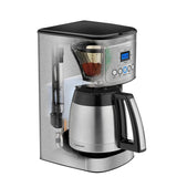 12-Cup Programmable Silver Coffee Maker with Built-In Timer