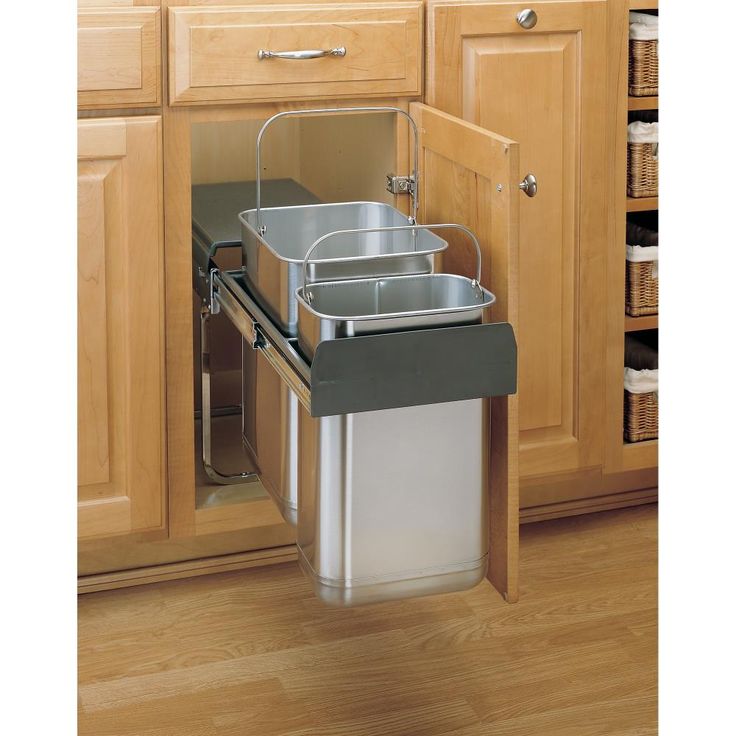 Rev-A-Shelf 8-Quart Plastic Pull Out Trash Can