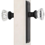 New York Plate 2-3/8 in. Backset Oil-Rubbed Bronze Privacy Bed/Bath Crystal Glass Door Knob - Super Arbor