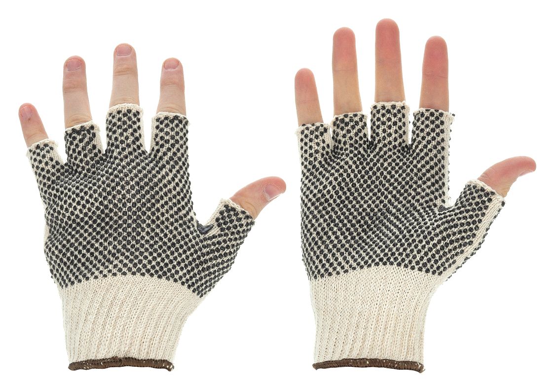 CONDOR PVC Dotted Fingerless Knit Gloves - Size S