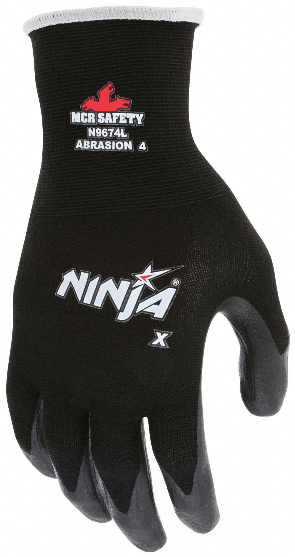 MCR SAFETY Ninja X Coated Gloves - Medium, Polyurethane/Nitrile Palm, Black