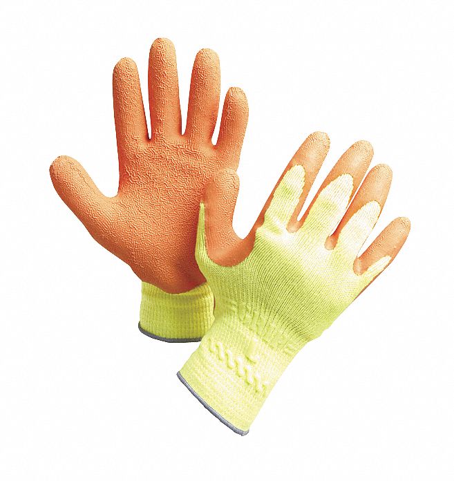 SHOWA Atlas Fit High Visibility Coated Gloves XL - Rough Latex Grip
