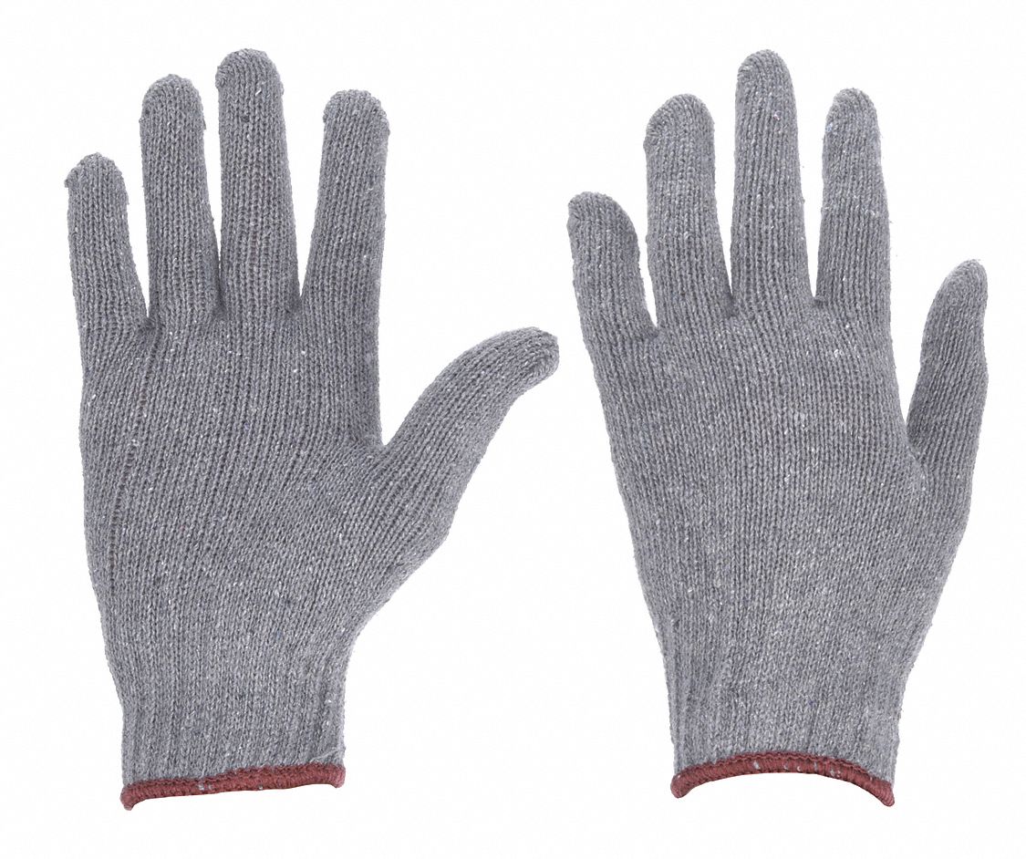 CONDOR Cotton/Polyester Knit Gloves - L, Full Finger Uncoated Gloves for Breathability