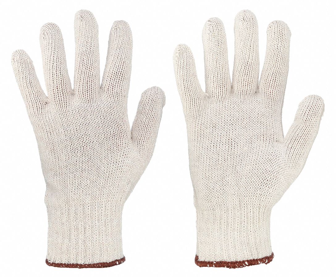 CONDOR Cotton Uncoated Knit Gloves, Size S, Seamless Knit Cuff