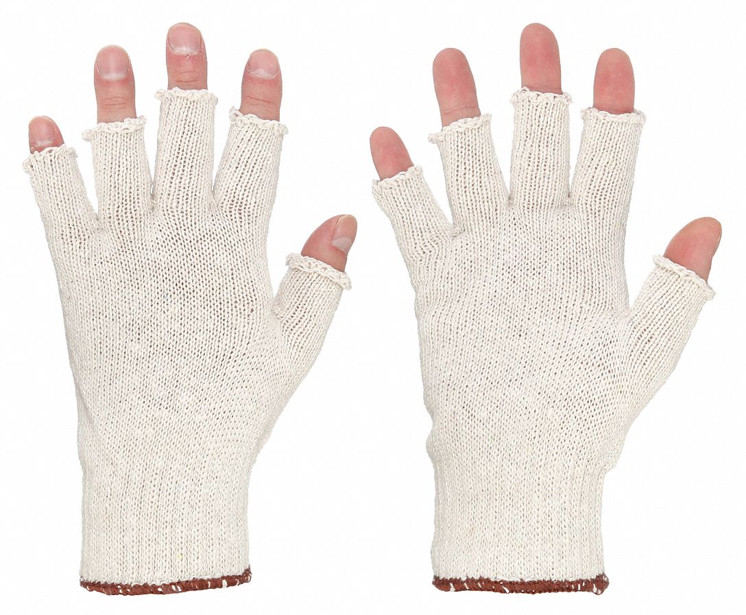 CONDOR Fingerless Knit Gloves - S (7), Uncoated, Cotton/Polyester