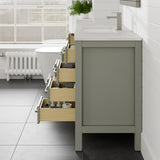 Eviva London 54-in Gray Undermount Single Sink Bathroom Vanity with White Carrara Quartz Top