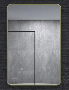 24 in. W x 36 in. H Rectangular Framed Wall Bathroom Vanity Mirror in Brass