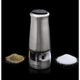 Stainless Steel Silver 2-in-1 Automatic Electric Salt and Pepper Grinder, Battery Operated, 6 AAA