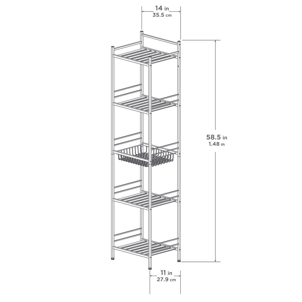 Slat Style 14 in. W x 11 in. D x 58.5 in. H Towel Tower in Bronze - Super Arbor