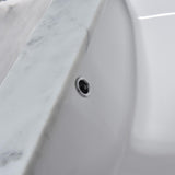 Sudbury 37 in. W x 22 in. D Single Basin Carrara Marble Vanity Top in Carrara White with White Vitreous China Basin - Super Arbor