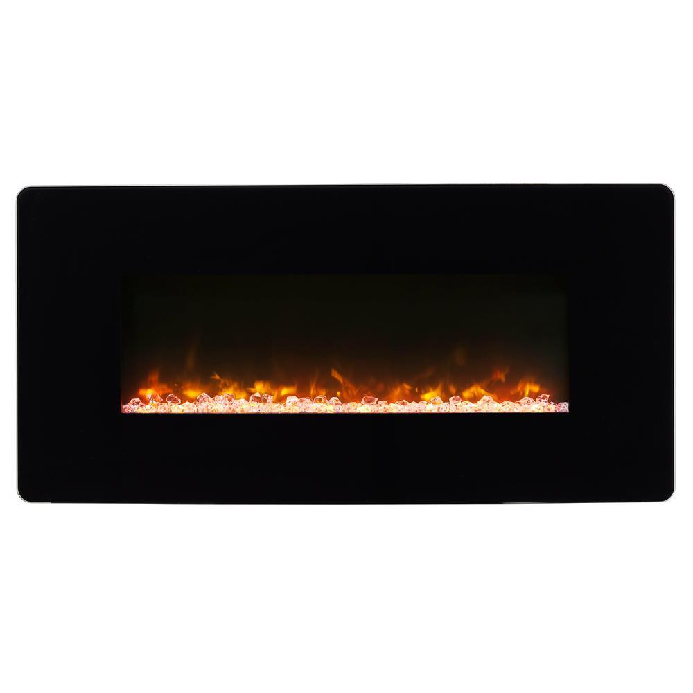 Winslow 35 in. Wall-Mount/Tabletop Linear Electric Fireplace in Black - Super Arbor