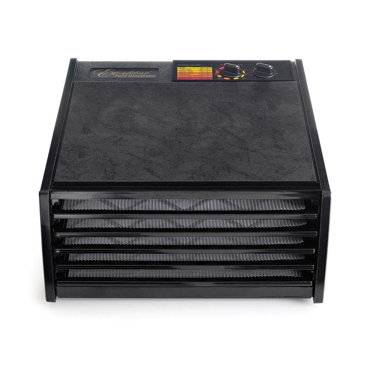 5-Tray Black Electric Food Dehydrator with Variable Temperatures and 26-hour Timer and Automatic Shut Off