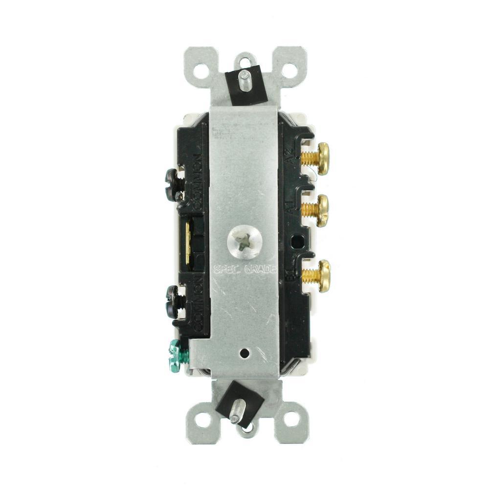 Decora 15 Amp 3-Way AC Combination Switch, White - Super Arbor