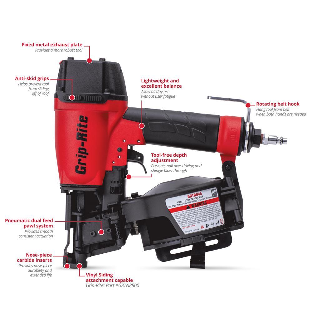 GR 15-Degree 1-3/4 in. Coil Roofing Nailer - Super Arbor