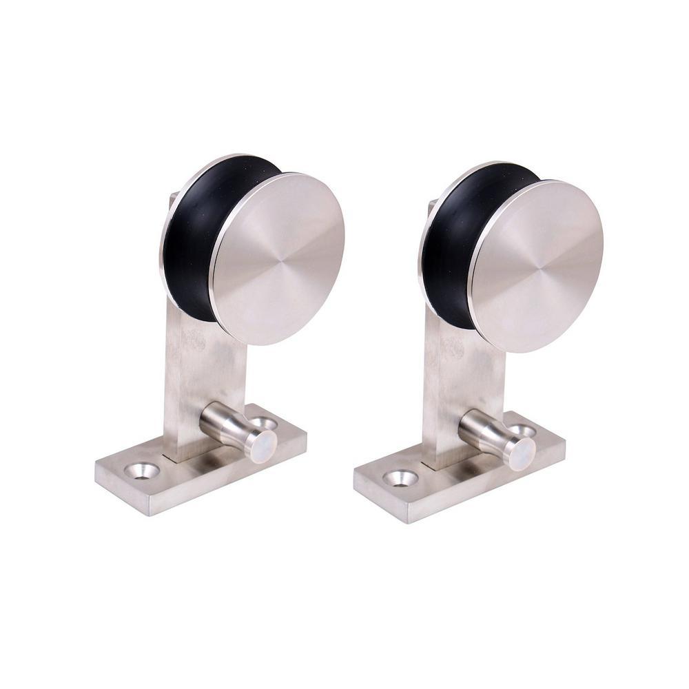 Top Mount 60 in. Stainless-Steel Barn Style Sliding Door Track and Hardware Set - Super Arbor
