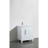 Loon 30.50 in. W x 22 in. D x 34 in. H Vanity in White with Carrera Marble Vanity Top in White with White Basin - Super Arbor