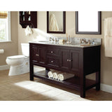 Gazette 60 in. W Bath Vanity Cabinet Only in Espresso for Double Bowl Design - Super Arbor