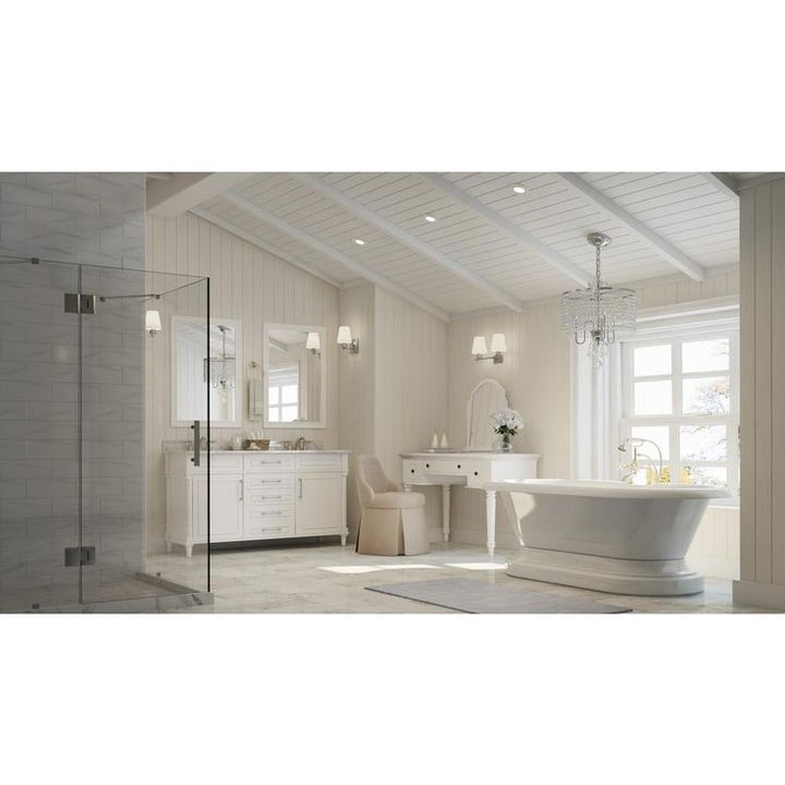 28 in. W x 40 in. H Framed Rectangular Anti-Fog Bathroom Vanity Mirror in White