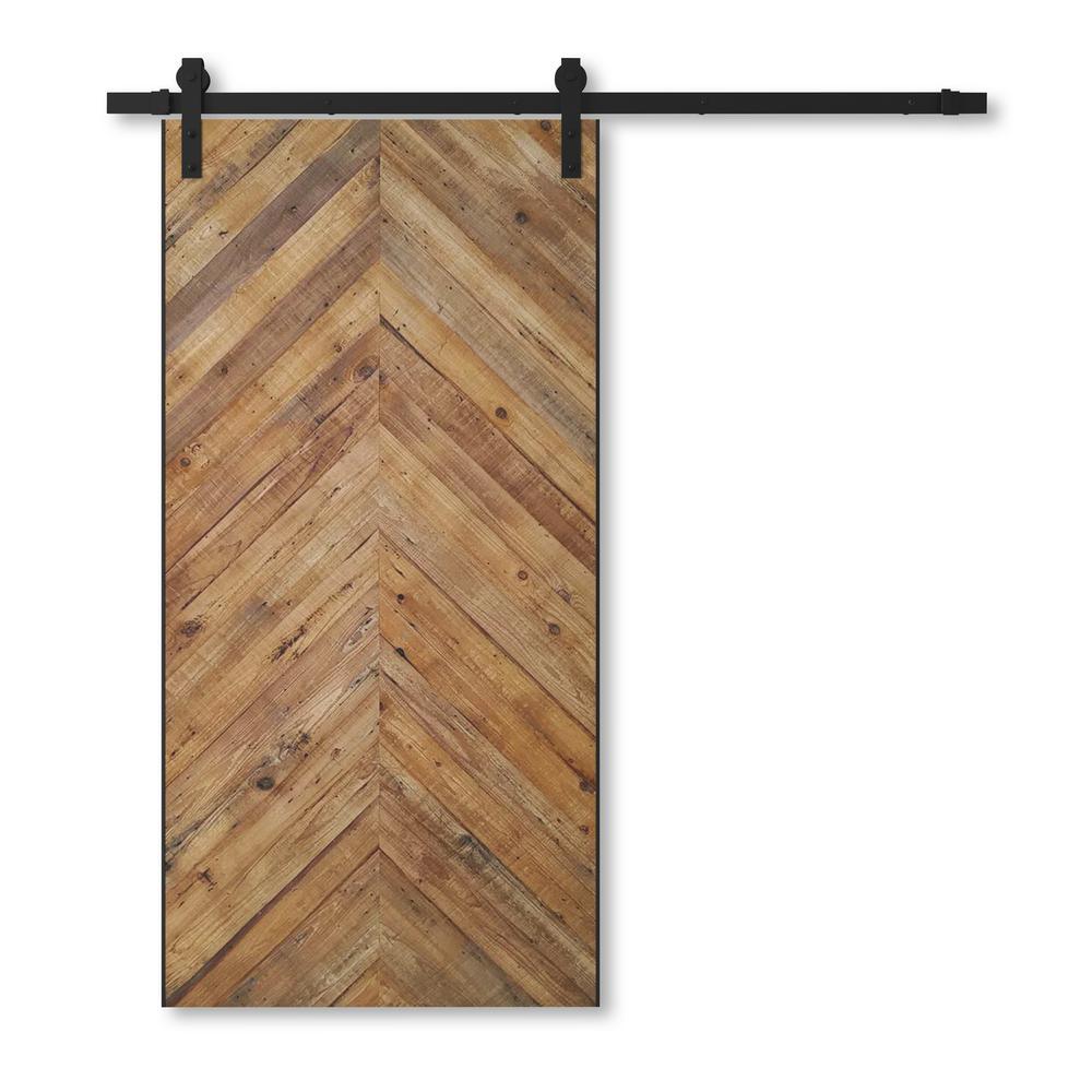 40 in. x 83 in. TRIBECA 40 in. x 83 in. Reclaimed Wood Sliding Barn Door with Hardware Kit - Super Arbor