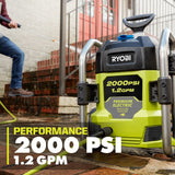 RYOBI 2000 PSI 1.2 GPM Cold Water Electric Pressure Washer