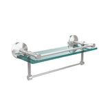 Monte Carlo 16 in. L  x 5 in. H  x 5 in. W Clear Glass Bathroom Shelf with Towel Bar in Venetian Bronze - Super Arbor