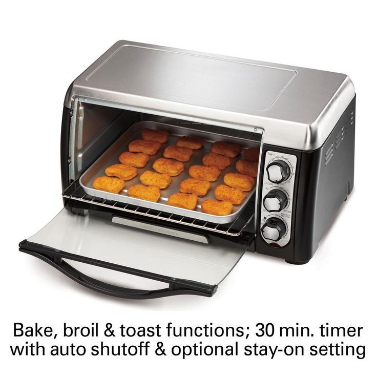6 Slice Easy Clean Black Toaster Oven with Convection