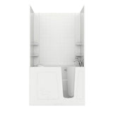 Rampart 3.9 ft. Walk-in Whirlpool and Air Bathtub with 4 in. Tile Easy Up Adhesive Wall Surround in White - Super Arbor