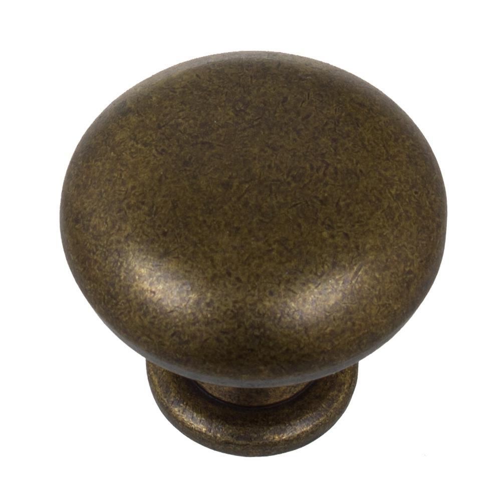 1-1/8 in. Dia Satin Gold Classic Round Cabinet Knobs (10-Pack) - Super Arbor