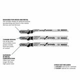 Bosch 3-Pack 3-1/4-in T-shank Bi-metal Jigsaw Blade Set
