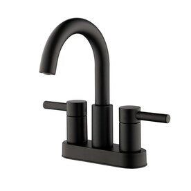New Lower Price; Jacuzzi Duncan Matte Black 2-Handle 4-in Centerset WaterSense Bathroom Sink Faucet with Drain