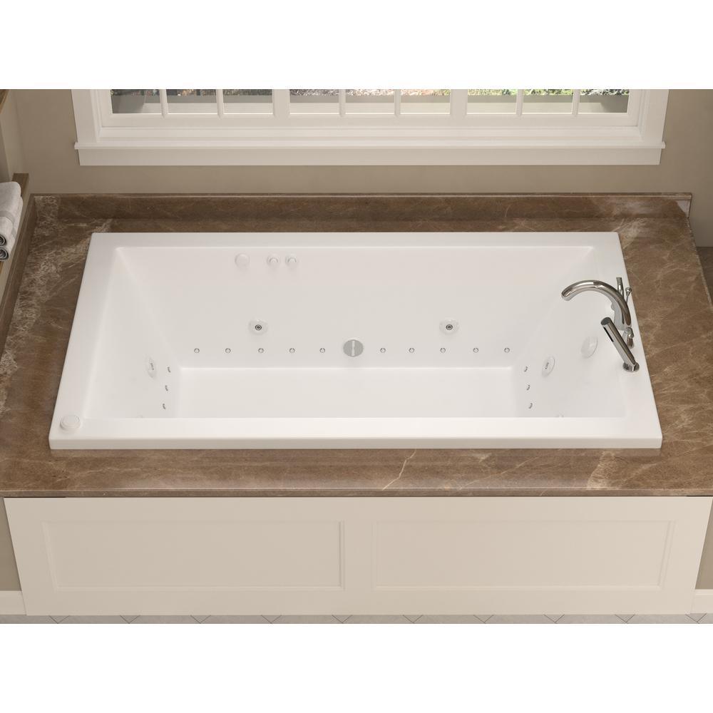 Sapphire 5.5 ft. Rectangular Drop-in Whirlpool and Air Bath Tub in White - Super Arbor